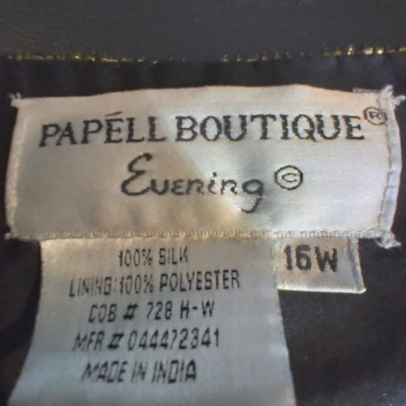 Papell Boutique Evening Jeweled Womens Silk Cardigan Jacket Size 16W Elegant - Picture 3 of 8